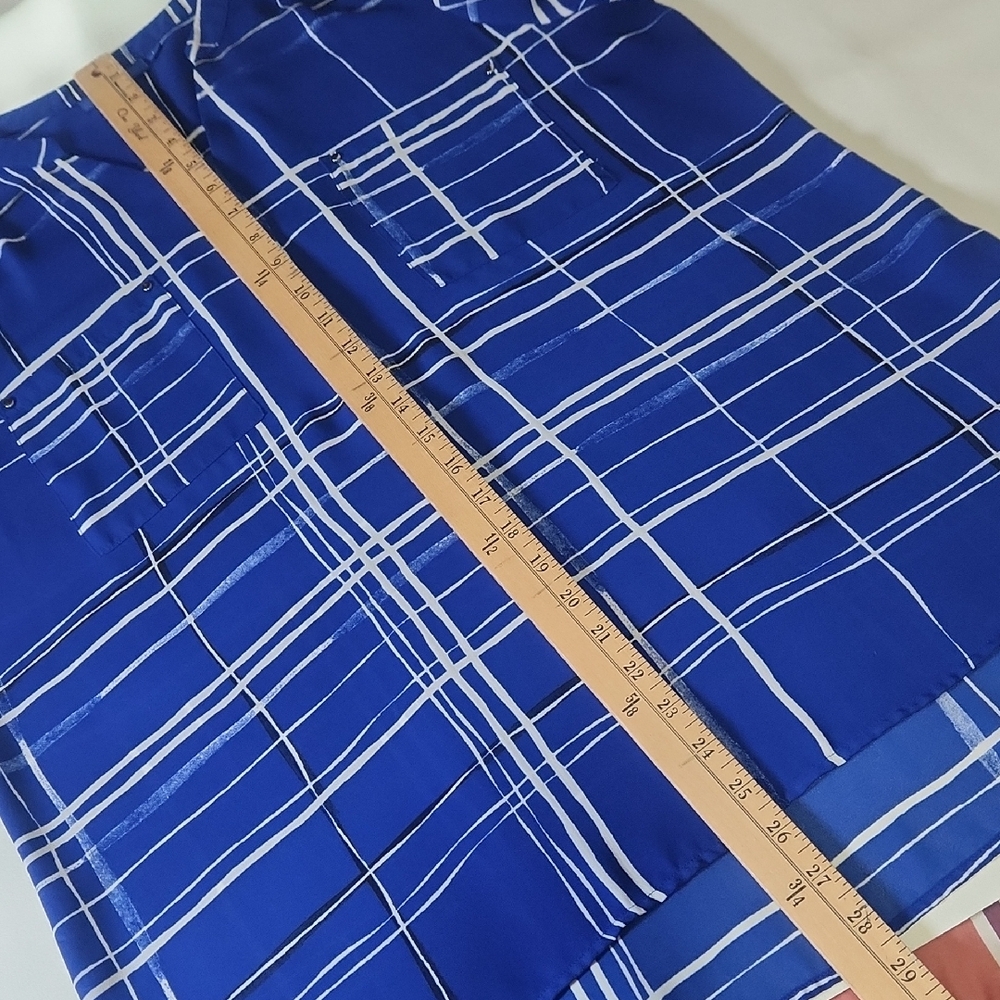 Apt. 9 Women's Blue and White Plaid Blouse - Picture 12 of 16